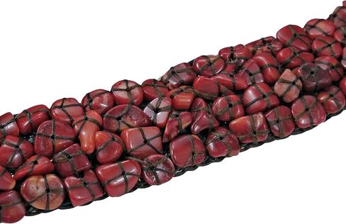 AeraVida Mosaic Handmade Reconstructed Red Coral Cotton Wax Rope Adjustable Wrist Pull Bracelet in Saudi Arabia