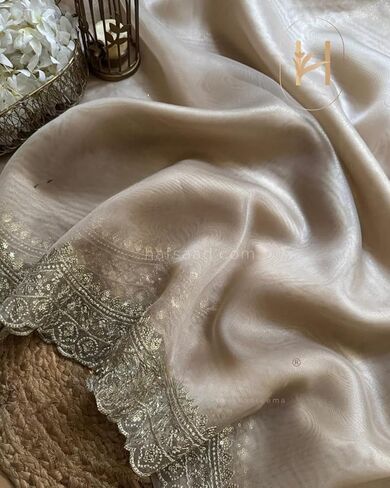 Women's Premium Embroidered Silk Saree With Blouse Piece | Indian Wedding & Party Wear Saree | Designer Border Work Traditional Saree in Saudi Arabia