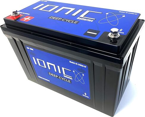 24V 50Ah Lithium Ion Deep Cycle Battery - Ionic 24V50-EP - Built in Bluetooth Monitoring - 11 Year Warranty - Great for Bass Boats, Trolling Motors, Lift Gates, Floor Sweepers, and More in Saudi Arabia