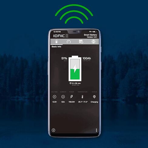 24V 50Ah Lithium Ion Deep Cycle Battery - Ionic 24V50-EP - Built in Bluetooth Monitoring - 11 Year Warranty - Great for Bass Boats, Trolling Motors, Lift Gates, Floor Sweepers, and More in Saudi Arabia