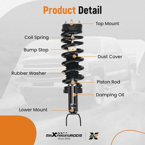 maXpeedingrods 4Pc Front Strut Rear Shock for Dodge Ram 1500 2009-2010 Ram 1500 2011-2018, Direct Replacement 2 Strut Assembly w/Coil Spring 2 Rear Shock Absorber Replace 153028 344385, for 4WD Only in Saudi Arabia