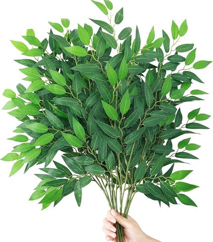GREENTIME 8 حزمة من النباتات الخضراء الاصطناعية ينبع 13 بوصة أوراق الأوكالبتوس الصناعية ينبع لمزهرية الزفاف باقة الزفاف الجدول المركزية DIY إكليل ديكور in Kuwait