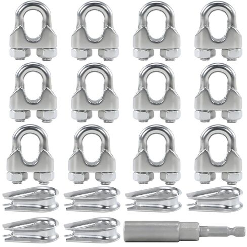 20PCS 1/8 Inches M3 Stainless Steel Wire Rope Cable Clip Clamp in Saudi Arabia