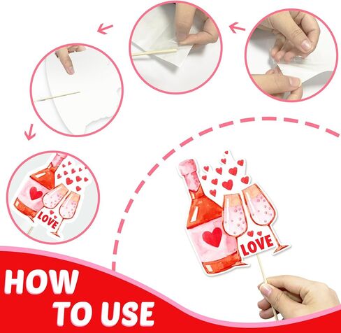 24Pcs Galentine's Day Decorations Photo Booth Props Including Masks, Love, Glasses, Mustache, Snowman for Galentines Valentines Day Party Decortions Supplies Ideas Favors in Saudi Arabia