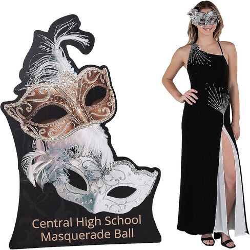 Fun Express Personalized Masquerade Ball Cardboard Cutout Stand-Up, 66" in Saudi Arabia