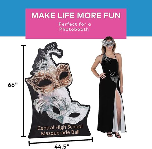 Fun Express Personalized Masquerade Ball Cardboard Cutout Stand-Up, 66" in Saudi Arabia