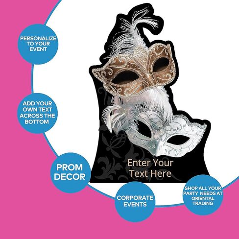 Fun Express Personalized Masquerade Ball Cardboard Cutout Stand-Up, 66" in Saudi Arabia
