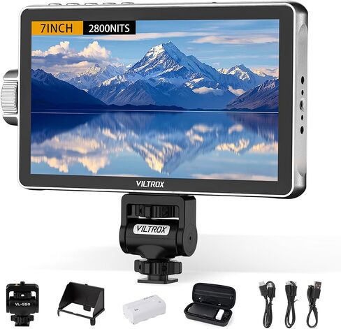 VILTROX Camera Field Monitor Touchscreen Camera Monitor, Full HD 1920x1080 Video Monitoring, 3D Lut, RGB Parade with Sunshade Hood and Battery for Sony Canon Nikon (DC-A1) in Kuwait