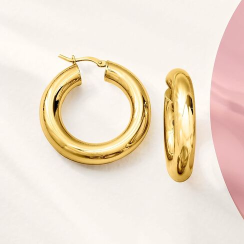 روس سيمونز الإيطالية 14kt أقراط هوب مطلية بالذهب الأصفر in Saudi Arabia