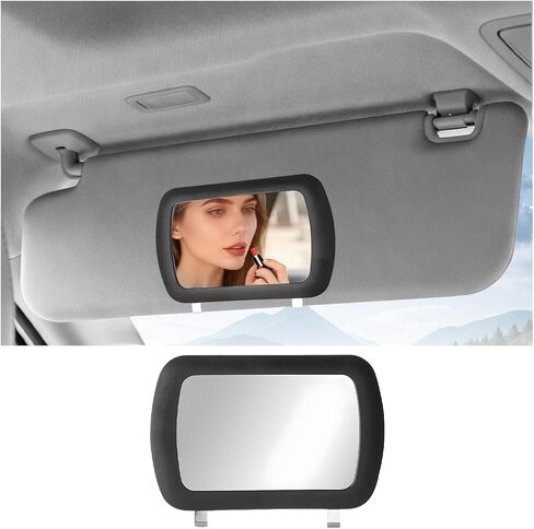 Car Sun Visor Vanity Mirror, Clip-on Vehicle Rear View Sun Shading, Portable Automotive Interior Visor Cosmetic Vanity Mirror for Women Girls, Universal for Truck SUV Sedan in Saudi Arabia