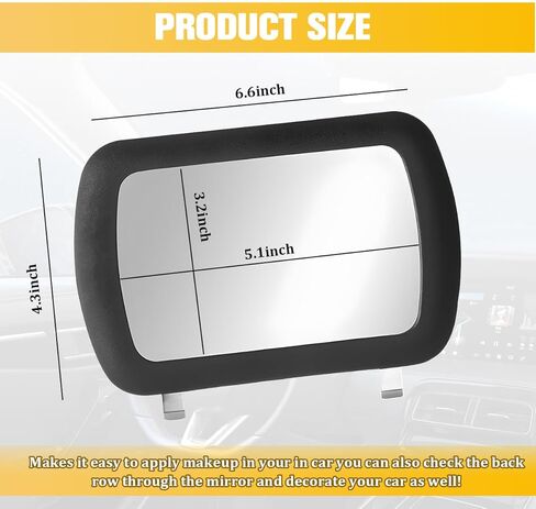 Car Sun Visor Vanity Mirror, Clip-on Vehicle Rear View Sun Shading, Portable Automotive Interior Visor Cosmetic Vanity Mirror for Women Girls, Universal for Truck SUV Sedan in Saudi Arabia