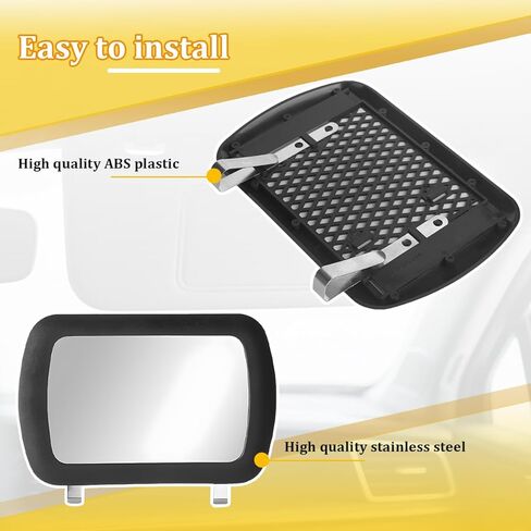 Car Sun Visor Vanity Mirror, Clip-on Vehicle Rear View Sun Shading, Portable Automotive Interior Visor Cosmetic Vanity Mirror for Women Girls, Universal for Truck SUV Sedan in Saudi Arabia