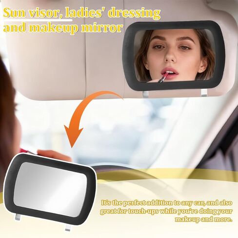 Car Sun Visor Vanity Mirror, Clip-on Vehicle Rear View Sun Shading, Portable Automotive Interior Visor Cosmetic Vanity Mirror for Women Girls, Universal for Truck SUV Sedan in Saudi Arabia