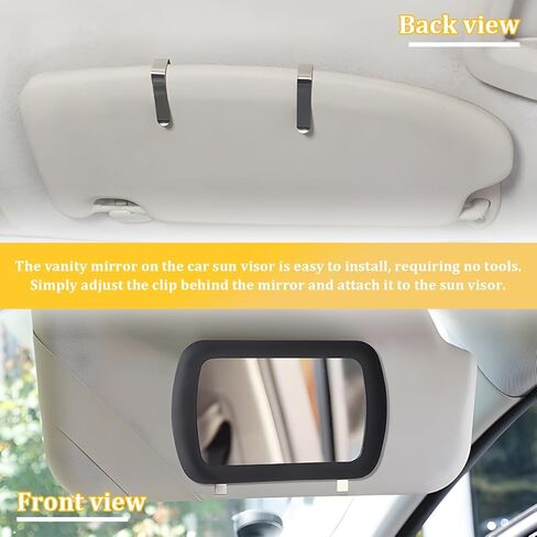 Car Sun Visor Vanity Mirror, Clip-on Vehicle Rear View Sun Shading, Portable Automotive Interior Visor Cosmetic Vanity Mirror for Women Girls, Universal for Truck SUV Sedan in Saudi Arabia