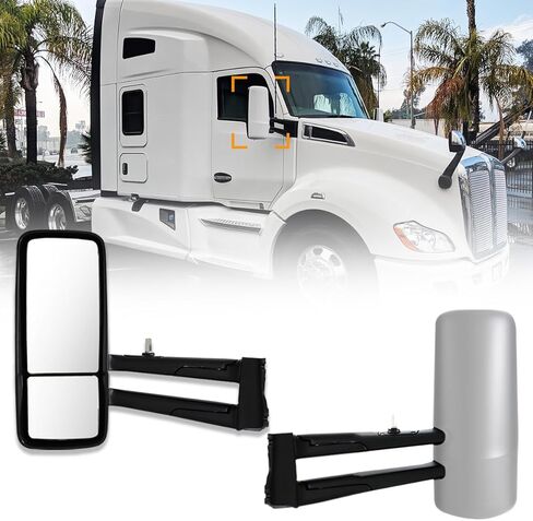 Door Mirror for Kenworth T680 T880 Replacement Passenger Right Side Mirrors for Kenworth Truck Heated Adjustable Door Mirror for T880 T680 Semi Truck Accessories Chrome (Passenger Right Side) in Saudi Arabia