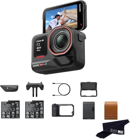 Insta360 Ace Pro 2 Flash Print Bundle - 8K Waterproof Action Camera Co-Engineered with Leica, 1/1.3" Sensor, Dual AI Chip, Leading Low Light, Xplorer Grip Pro Kit for Street Photography in Saudi Arabia