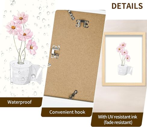 Bathroom Pictures Wall Decor Aesthetic, Pink Floral Bathroom Wall Art Framed Pictures 8x10 Inch in Saudi Arabia