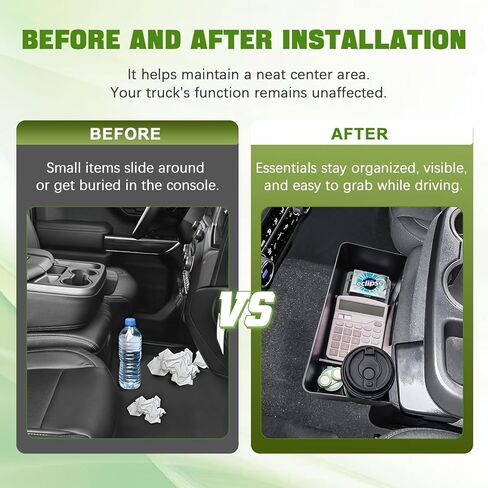 Center Console Hanging Organizer Box Compatible with 2019-2026 Chevy Silverado/GMC Sierra 1500 and 2020-2026 2500HD 3500HD Accessories Front Hanging Tray (Fit Split-Bench Folding Seat Only) in Saudi Arabia