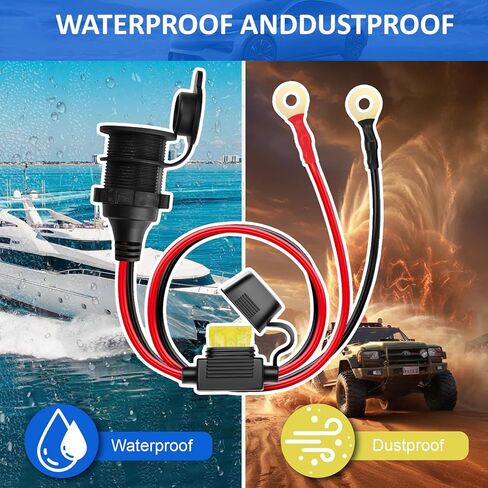 مقبس ولاعة السجائر، مقبس ولاعة السجائر 12 فولت مقاوم للماء، 14AWG/3.3FT in Kuwait