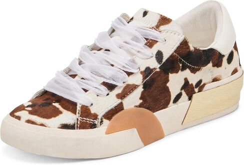 Dolce Vita Womens Zina Sneaker, White/Black Leather, 6.5 US in Saudi Arabia