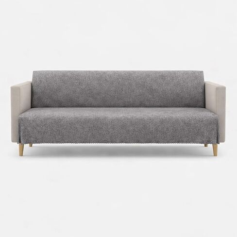 Non-Slip Sofa Cover 63" x 79" - Washable Wrinkle Free Couch Cover with Foam Backing - Soft, Durable Sofa Covers for 3 Cushion Couch - Sofa Slipcover for Pets (Grey) in Saudi Arabia