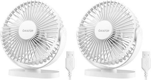 Gaiatop USB Desk Fan, 3 Speeds Powerful Portable Fan, 5.5 Inch Quiet Cooling Mini Fan, 90° Rotate Small Personal Fan with 5ft Cable Table Fan for Home Office Travel Essentials in Saudi Arabia