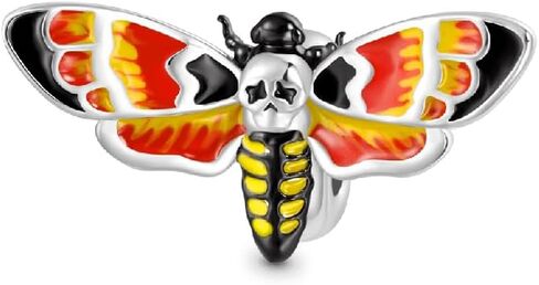 GNOCE Death Head Moth Charm for Her, S925 Sterling Silver Dangle Charm for Women Wife, Valentine‘s Day, Mother’s Day Jewelry in Saudi Arabia