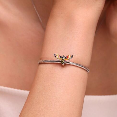 GNOCE Death Head Moth Charm for Her, S925 Sterling Silver Dangle Charm for Women Wife, Valentine‘s Day, Mother’s Day Jewelry in Saudi Arabia