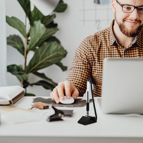 Office Signature Pens 0.5mm Black Gel Ink with Desk Stand 4pcs Vertical Desktop Counter Pens for Business and Hotel Signing in Kuwait