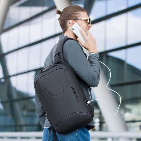 BANGE Anti-Theft Business Laptop Backpack, 15.6 Inch Lock Travel Backpack, Water-resistant Zippers with USB Charging Port, 16L Computer Bag for Men & Women in Kuwait