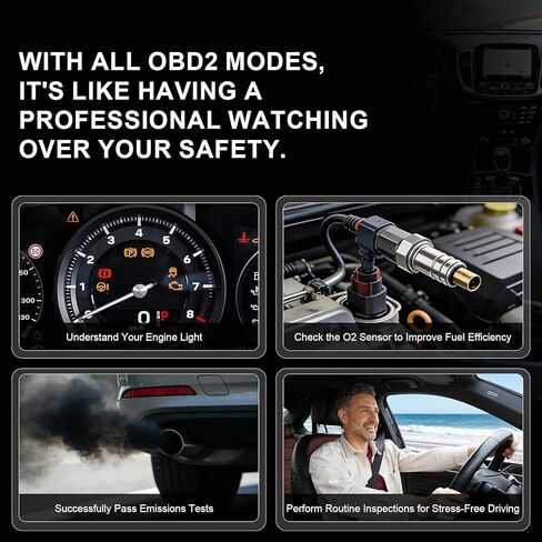 OBD2 Scanner Car Diagnostic Tool with 2.8" Color Display, Read & Clear Check Engine Codes, Live Data, I/M Readiness, O2 Sensor Test, Battery Voltage Check for Most 12V OBDII Vehicles in Saudi Arabia