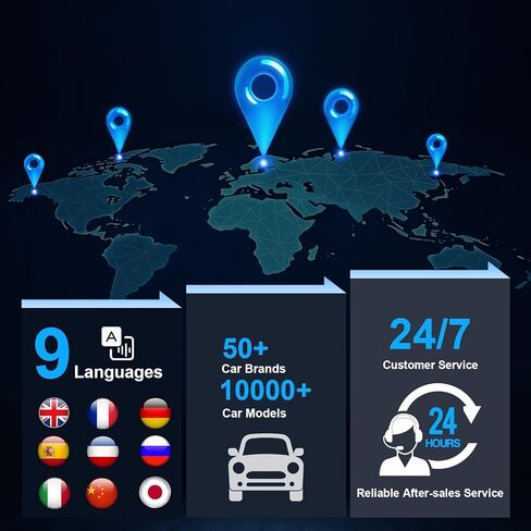 OBD2 Scanner Car Diagnostic Tool with 2.8" Color Display, Read & Clear Check Engine Codes, Live Data, I/M Readiness, O2 Sensor Test, Battery Voltage Check for Most 12V OBDII Vehicles in Saudi Arabia
