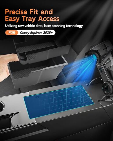 CDEFG Double Layer for Chevy Equinox 2025 2026 Accessories Center Console Organizer Tray Equinox (LT, RS, Activ) Armrest Storage Middle Console Insert in Saudi Arabia