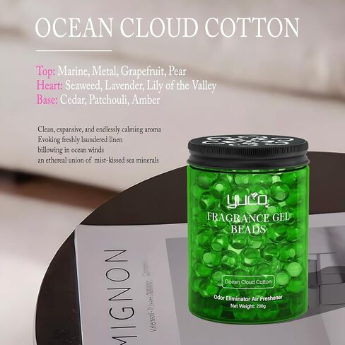 Fragrance Gel Beads Superior Aroma Air Freshener, Eliminates Odors in Cars, Offices, Pet Areas, Cabinets, Plant Based, 200g, Pack of 1, Cedar Twilight Scent in Kuwait