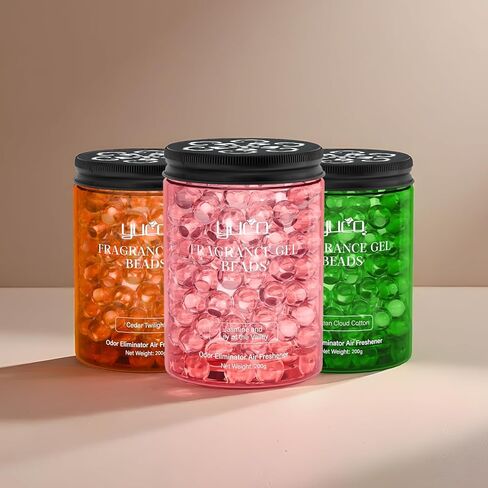 Fragrance Gel Beads Superior Aroma Air Freshener, Eliminates Odors in Cars, Offices, Pet Areas, Cabinets, Plant Based, 200g, Pack of 1, Cedar Twilight Scent in Kuwait