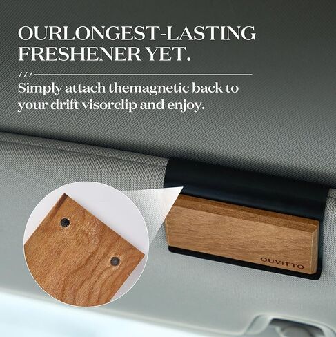 Wood Car Air Freshener – Natural Wooden Sun Visor Clip, Long-Lasting Automotive Odor Eliminator, Open Air in Saudi Arabia