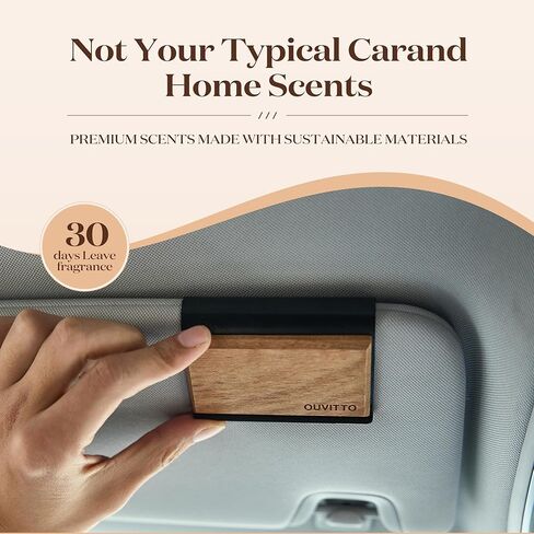 Wood Car Air Freshener – Natural Wooden Sun Visor Clip, Long-Lasting Automotive Odor Eliminator, Open Air in Saudi Arabia