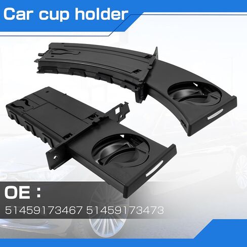 زوج حامل أكواب قابل للسحب متوافق مع BMW 3 Series E90 E91 E92 E93 323i 325i 325xi 328i 328xi 330i 330xi 335d 335i 335is 335xi M3 2006-2013 يستبدل 51459173467 51459173473 أسود in Saudi Arabia
