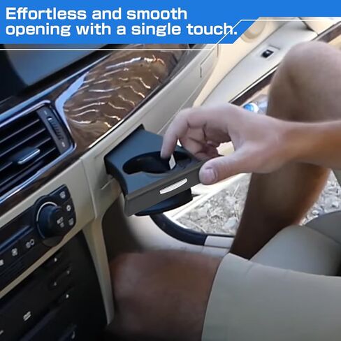 زوج حامل أكواب قابل للسحب متوافق مع BMW 3 Series E90 E91 E92 E93 323i 325i 325xi 328i 328xi 330i 330xi 335d 335i 335is 335xi M3 2006-2013 يستبدل 51459173467 51459173473 أسود in Saudi Arabia
