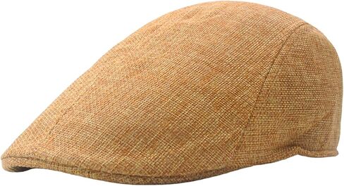 Meioro الرجال قبعة مسطحة الصيف القش نسج الكتان مثل القطن قبعات موزع الصحف تنفس غاتسبي الأيرلندية سائقة أجرة اللبلاب قبعة in Kuwait