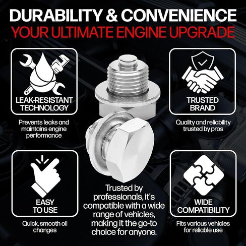 09247-14002 fits Suzuki Motorcycle - Stainless Steel Magnetic Oil Drain Plug with Neodymium Magnet - Made in USA in Saudi Arabia