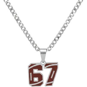 67 Necklace Basketball Soccer Baseball Team Number Pendant Inspirational Sport Necklaces Chunky Chain Football Jewelry Gift in Saudi Arabia