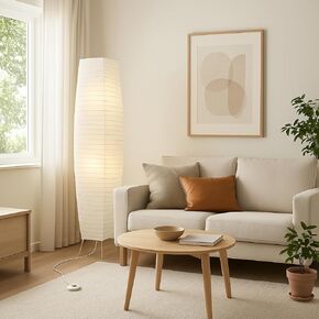 مصابيح أرضية من ورق الأرز لغرفة المعيشة من LIGHTACCENTS - عبوتان من المصابيح الورقية البيضاء الدائمة مع مفتاح تشغيل/إيقاف - مصباح ديكور أنيق لغرفة النوم لغرفة النوم - مصابيح متعددة الاستخدامات لغرفة المعيشة in Kuwait
