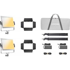مجموعة إضاءة LED ثنائية اللون من Godox Litemons، 2-Light Kit، مصباح فيديو مدمج 60 وات، 2800–6500K، CRI 96، التحكم في التطبيق، دعم بطارية NP-F، Barndoors وحقيبة حمل (LP600BiK2) in Kuwait