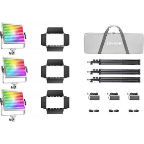 Godox Litemons Bi-Color LED Light Panel 2-Light Kit, 60W Compact Video Light, 2800–6500K, CRI 96, App Control, NP-F Battery Support, Barndoors & Carry Case (LP600BiK2) in Saudi Arabia