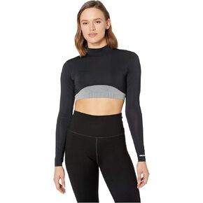 Jamie Sadock Sunsense® 35 SPF Lightweight Long Sleeve Mock Neck Crop Layering Top Moonlit MD in Saudi Arabia