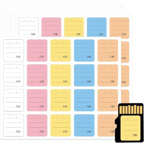 200PCS SD Card Labels, Stick-On Camera Memory Card Labels for Photographers,Multi-Color Stickers for SD Cards Classcification and Storage, Self-Adhesive, Writable(0.98"x0.78") in Kuwait