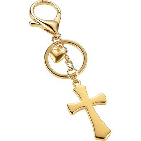 Cross Keychain with Heart, Easter Christian Religious Gift for Women, Cross Bag Charm for Christmas Birthday Gifts in Saudi Arabia