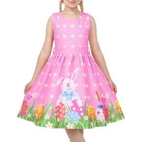 فساتين عيد الفصح للفتيات والأطفال الصغار فستان زهرة الأرنب لحفلات الربيع in Kuwait