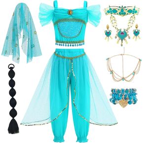 مجموعة أزياء الفتاة العربية لأزياء الهالوين الأميرة التنكرية لزي حفلات أعياد الميلاد، طقم مكون من قطعتين in Kuwait